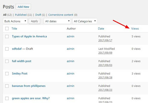 تعداد بازدید در قالب